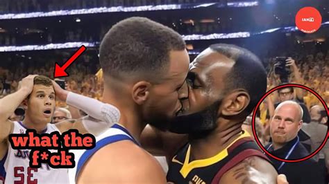 lebron and curry kissing